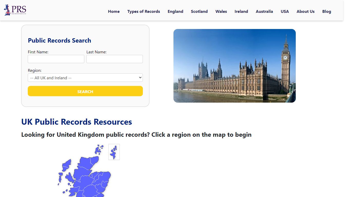 UK Public Records Resources - publicrecordsearch.co.uk